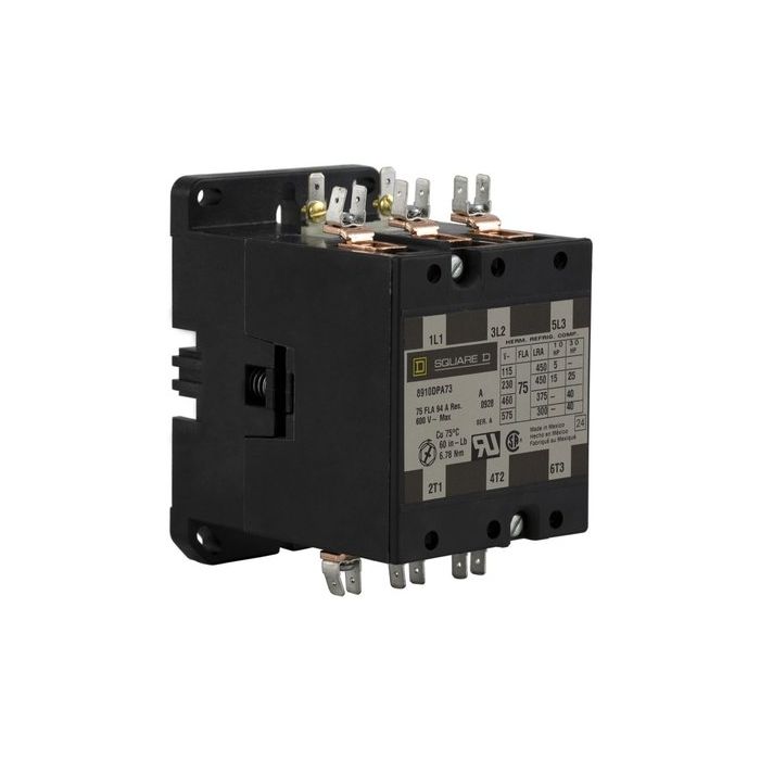 Details about   SCHNEIDER SQ SQUARE D 8910 DPA73V02 CONTACTOR 75/94A 5-50HP 120VAC COIL P6240 